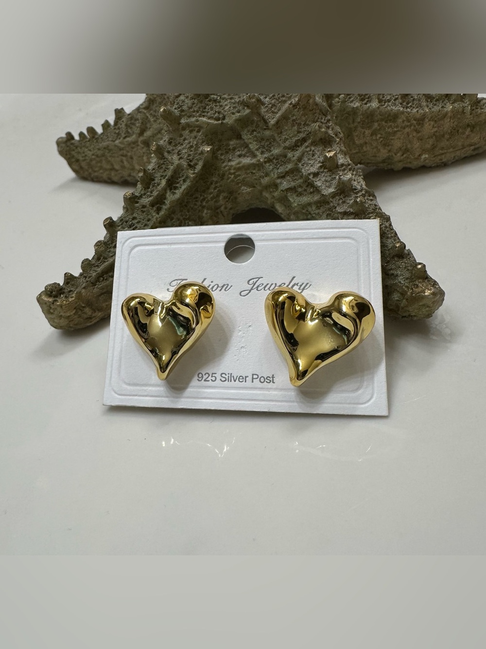 Heart earrings gold tone